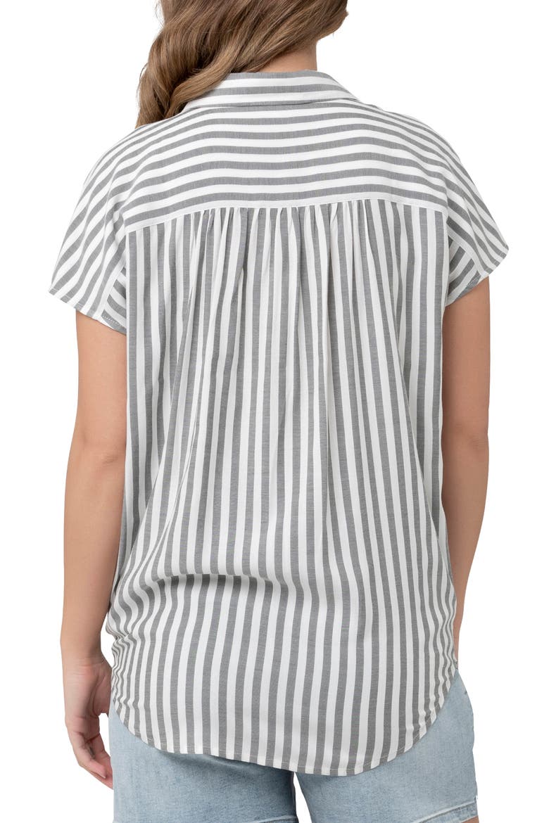 Ada Stripe Maternity Shirt, Alternate, color, BLACK / WHITE