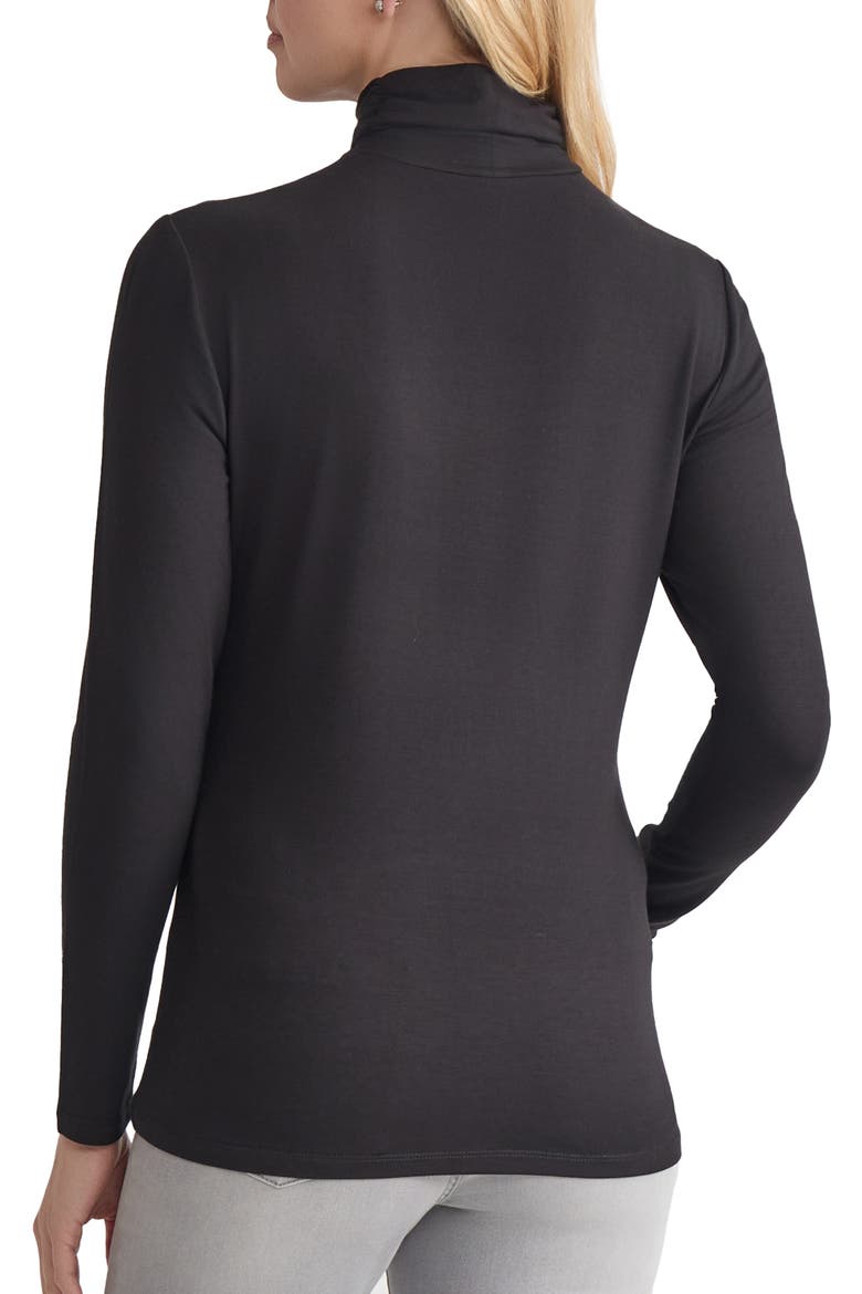 Shirred Turtleneck Top, Alternate, color, JONES BLACK