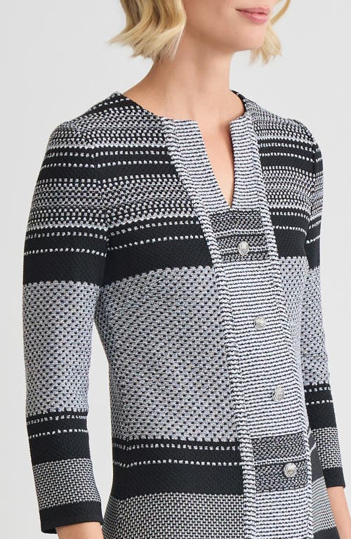 Ming Wang A-line Multi-stitch Knit Dress In Gray