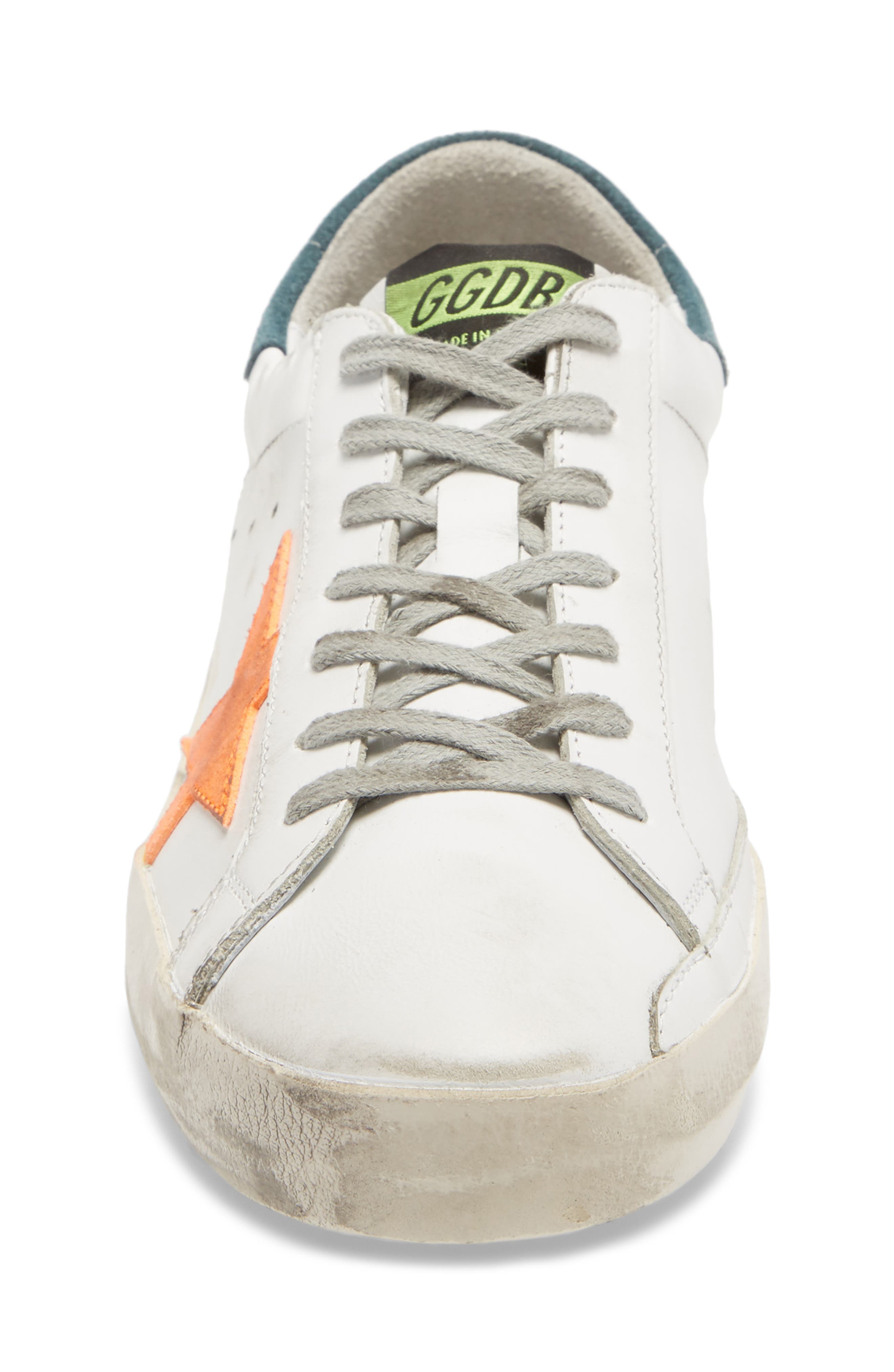 Super Star Sneaker (Nordstrom Exclusive), Alternate, color, WHITE LEATHER/ APRICOT STAR
