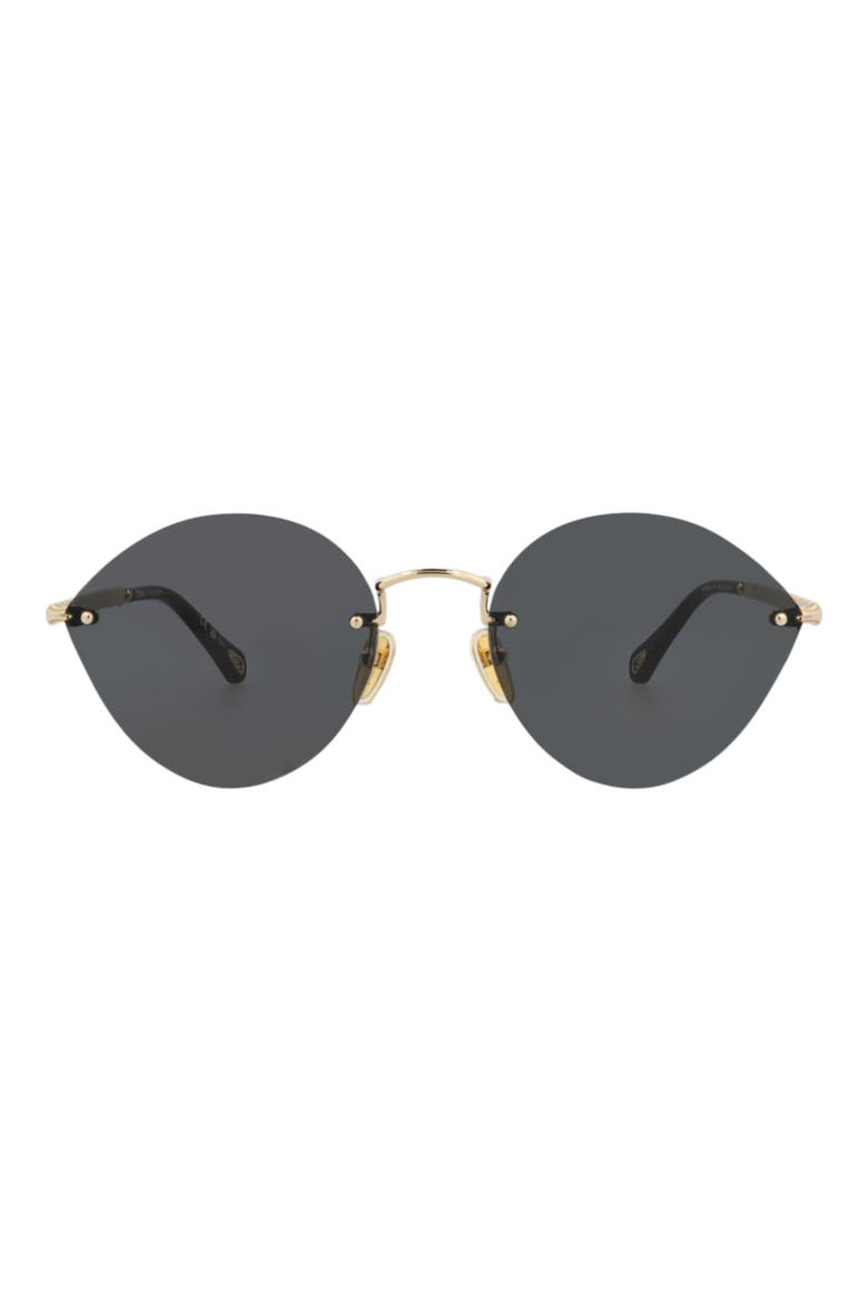 58mm Gradient Oval Sunglasses, Main, color, GOLD GOLD GREY