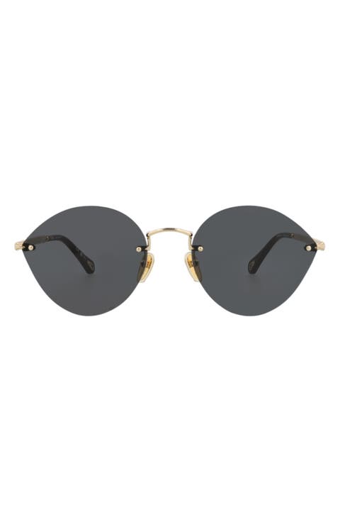 58mm Gradient Oval Sunglasses