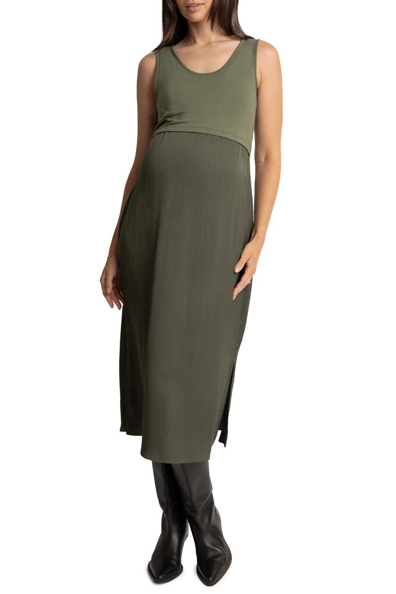 Maternity Sweater & Dress Set, Alternate, color, LIGHT/ PASTEL BROWN