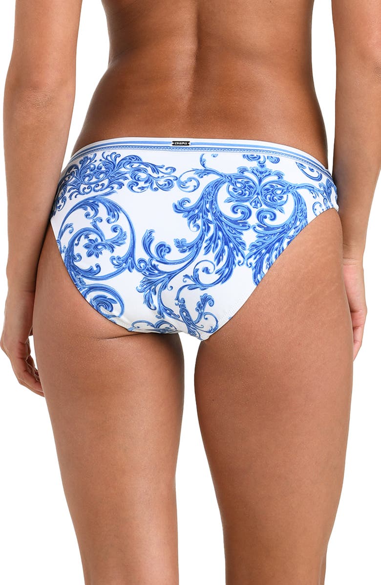 L'AGENCE Nicole Baroque Bikini Bottoms, Alternate, color, Blue