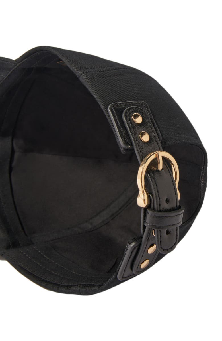 maje Cotton cap with gold-tone buckle, Alternate, color, Black
