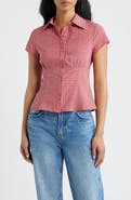 Princess Polly Cottesloe Check Print Button-Up Top