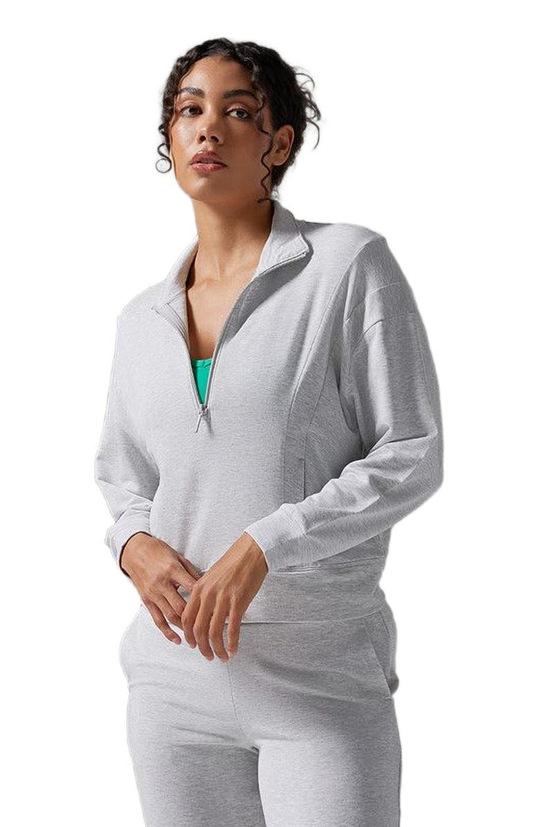 Tavi 3/4 Zip Cozy Fleece Pullover, Alternate, color, Ash