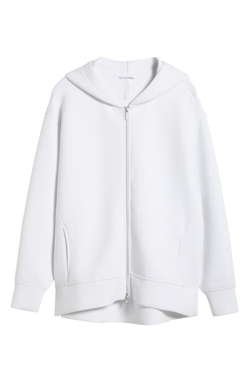 Zella Front Zip High-low Hoodie In White