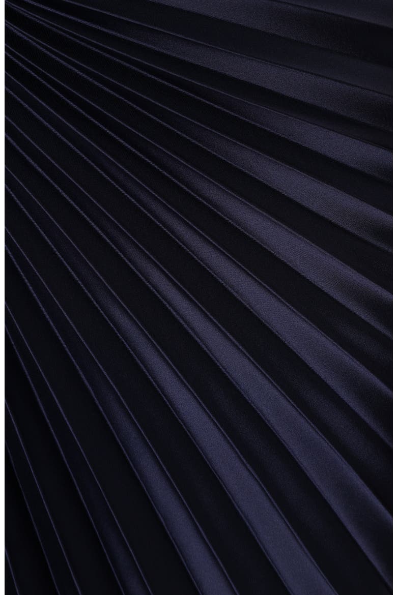 Kleo One-Shoulder Pleated Maxi Dress, Alternate, color, NAVY