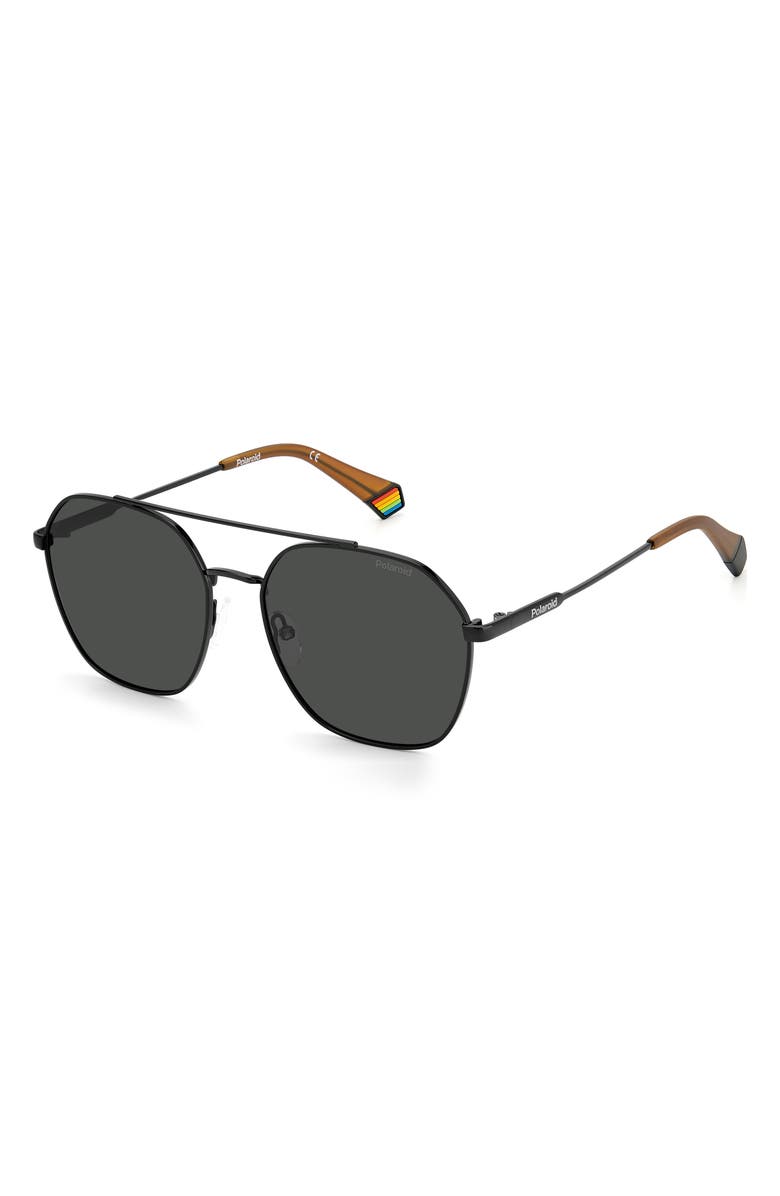 Polaroid 57mm Polarized Round Sunglasses, Alternate, color, 