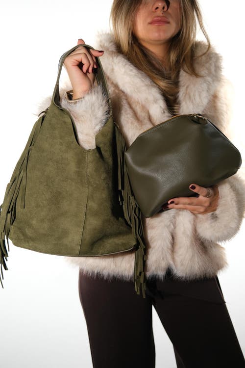 Forever & Always Shoes Vals Leather Shoulder Bag In Green