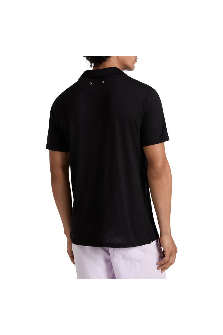 Men Tencel Polo Shirt Solid, Alternate, color, Black