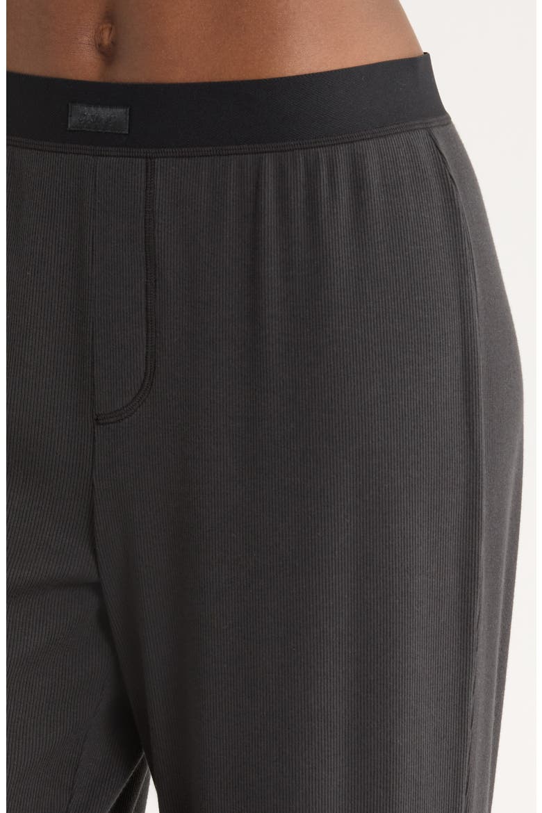 Stretch Cotton Rib Pajama Pants, Alternate, color, SOOT