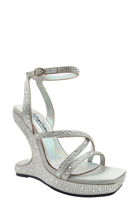 Rhinestone Wedge Sandal (Women)