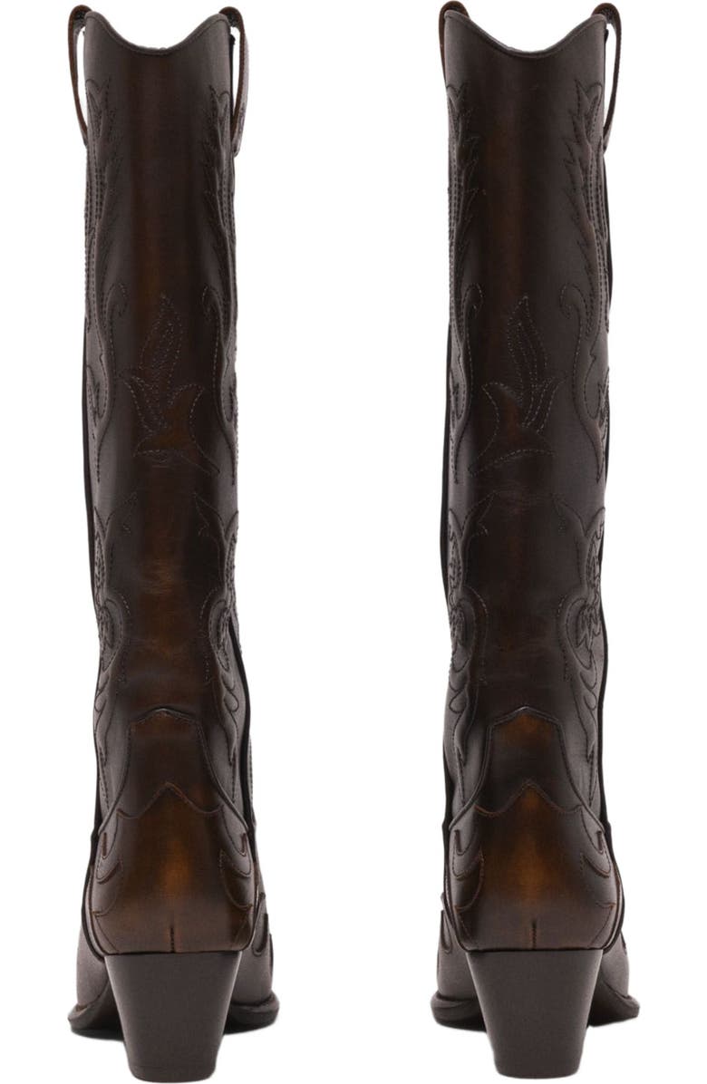 maje Leather cowboy boots, Alternate, color, Brown