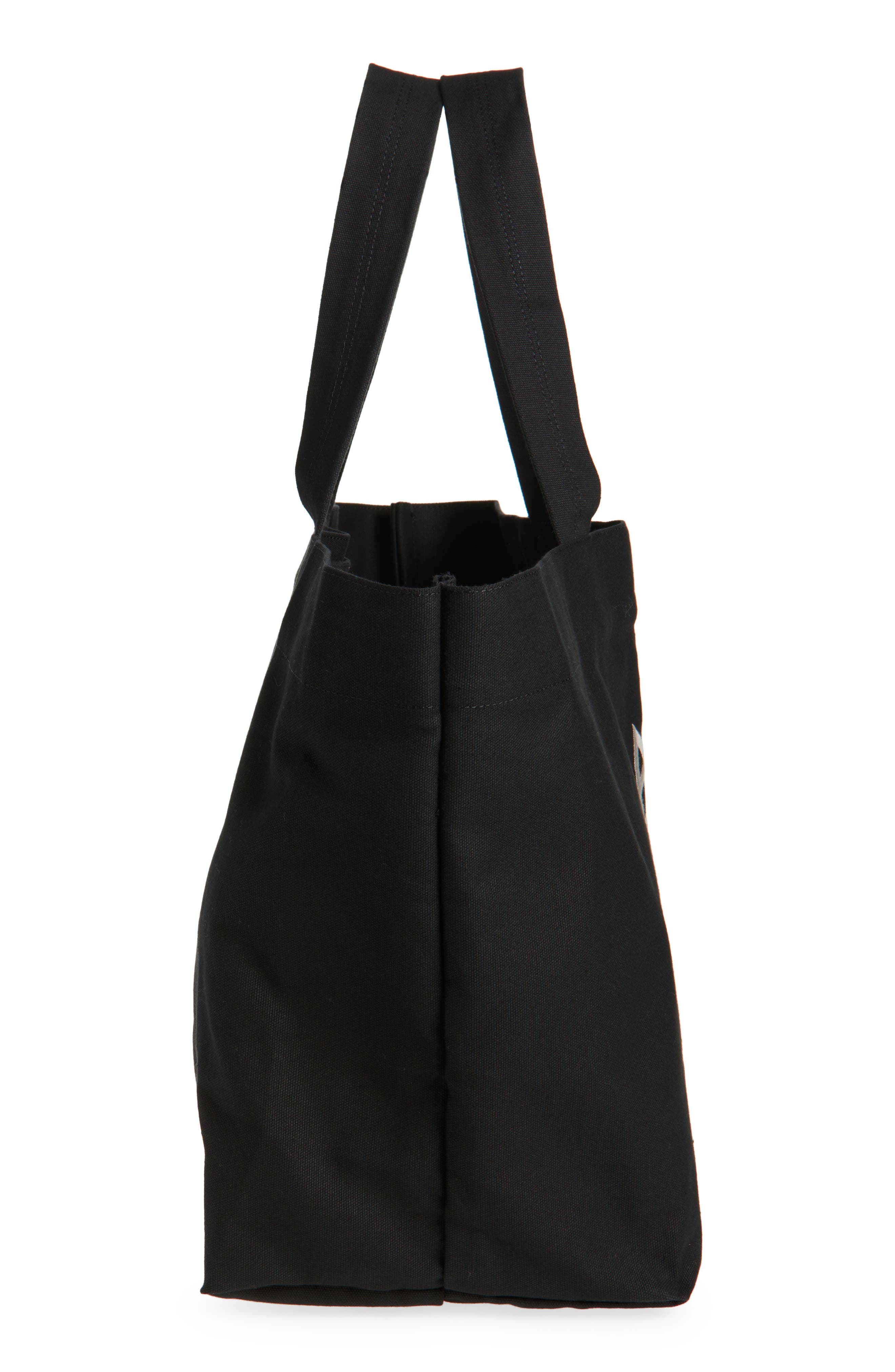 Rick Owens Star Embroidered Canvas Beach Tote, Alternate, color, Black/ Pearl