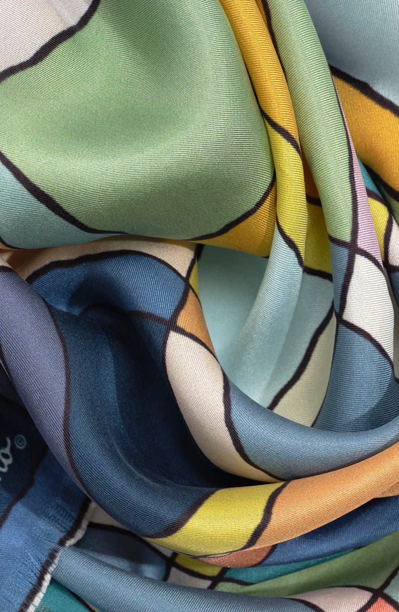 Echo Windowpane Silk Square, Alternate, color, Denim Blue