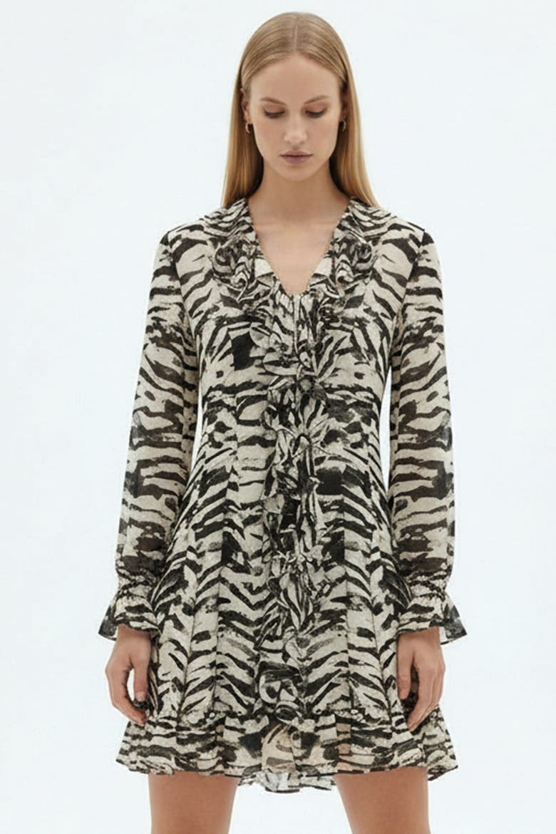 Solace Mini Dress, Alternate, color, BLACK-BEIGE