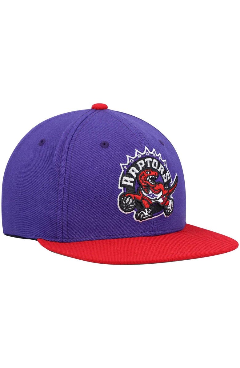 Mitchell & Ness Men's Mitchell & Ness Purple/Red Toronto Raptors Hardwood Classics Team Two-Tone 2.0 Snapback Hat, Alternate, color, 