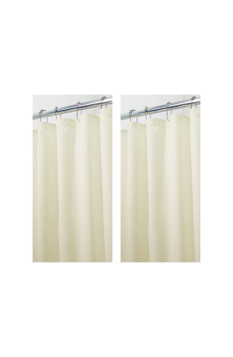 iDesign Solid Polyester Shower Curtain - 72" x 72" - Set of 2 - Brown, Main, color, Sand
