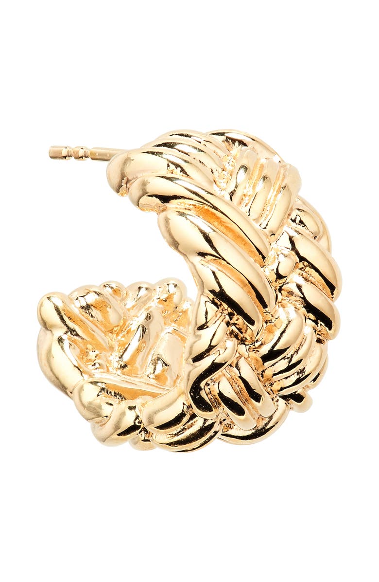 Bottega Veneta Intrecciato Huggie Hoop Earrings, Alternate, color, 