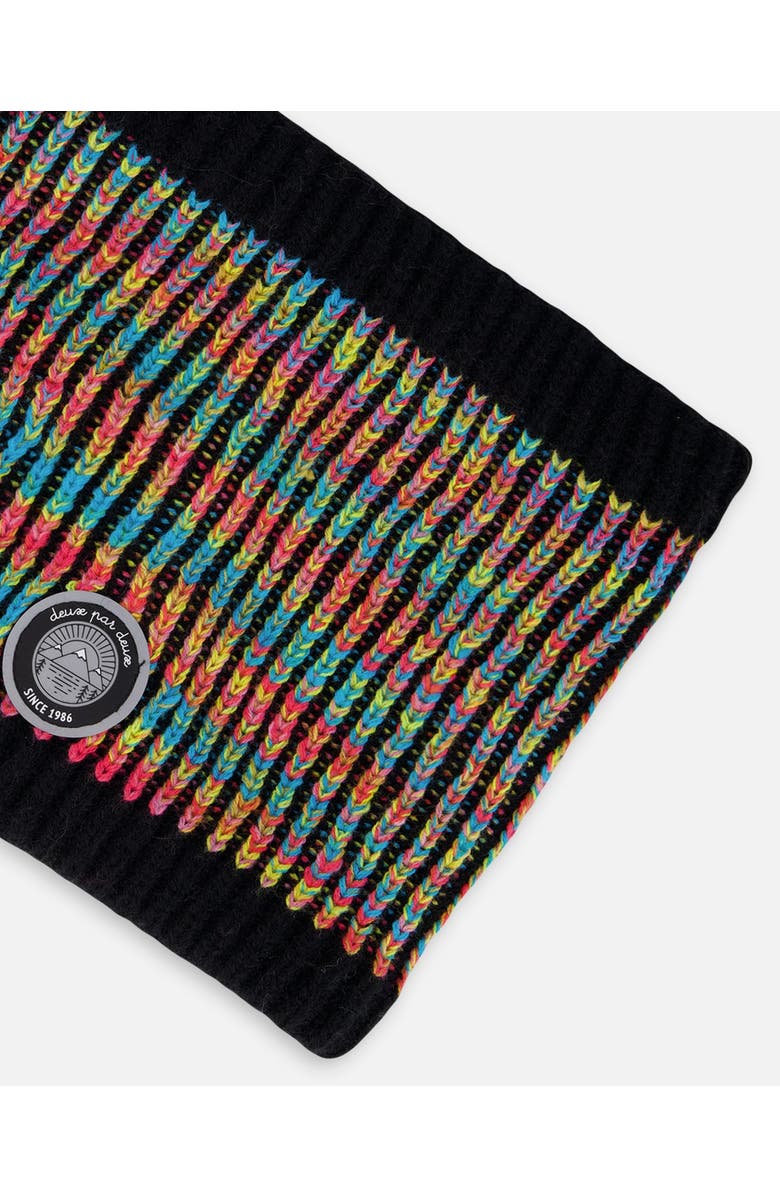 Deux par Deux Lined Knit Neckwarmer, Alternate, color, Black And Multicolor