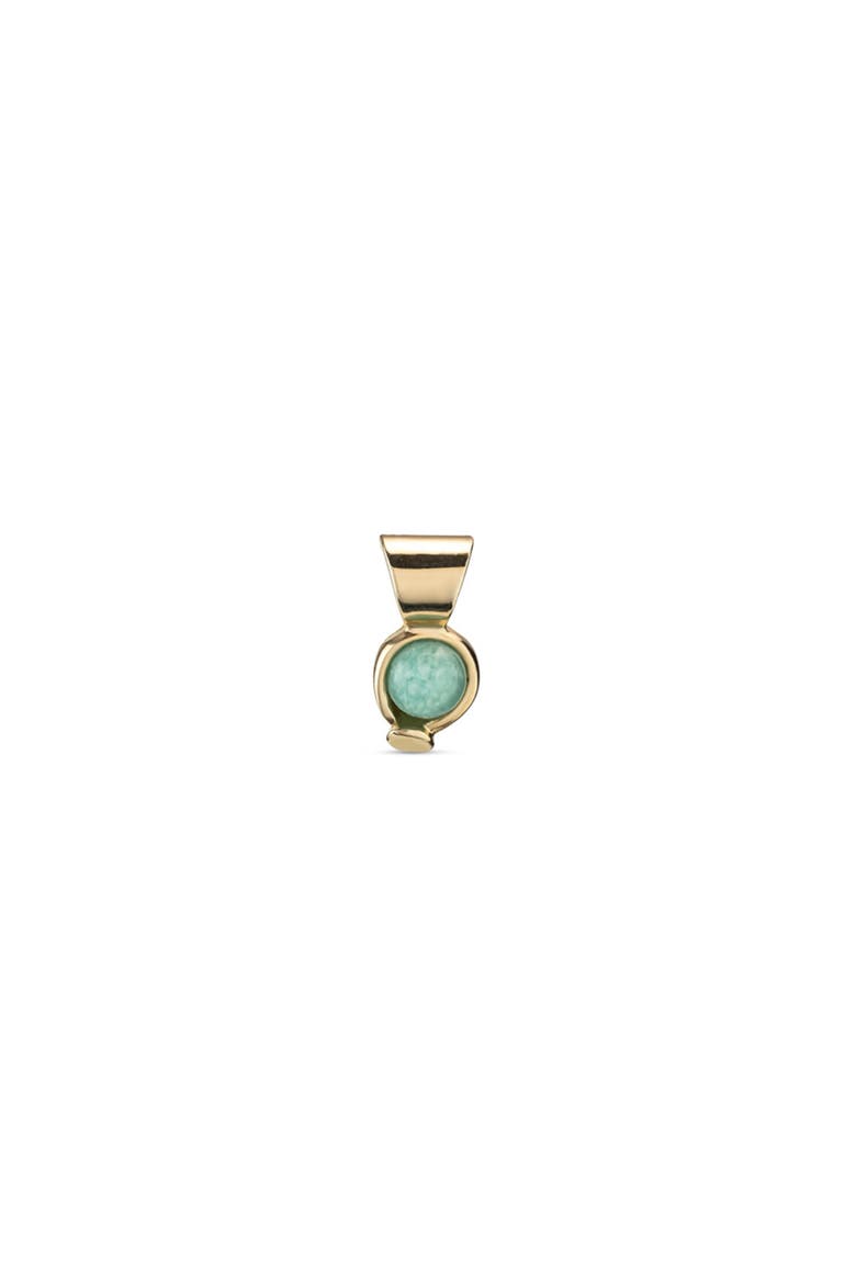 Charm Plated In 18K Gold And Amazonite Stone, Main, color, Gold