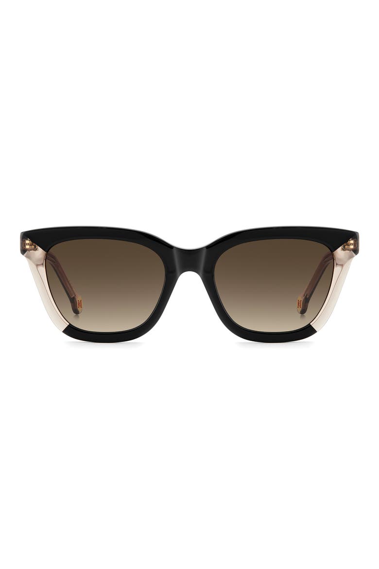 52mm Cat Eye Sunglasses, Main, color, BLACK BEIGE/ BROWN