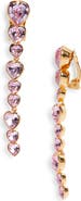 Oscar de la Renta Crystal Heart Clip-On Drop Earrings