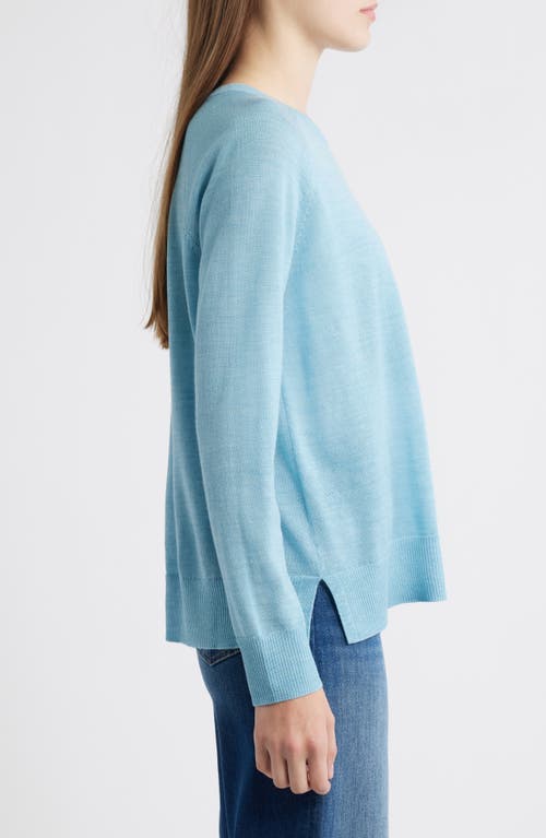 Eileen Fisher Raglan Sleeve Merino Wool Pullover In Blue