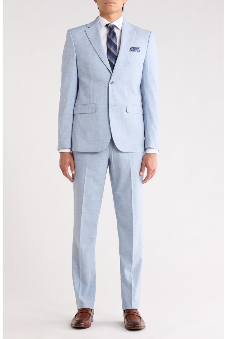 Two Button Linen Suit, Main, color, LIGHT BLUE