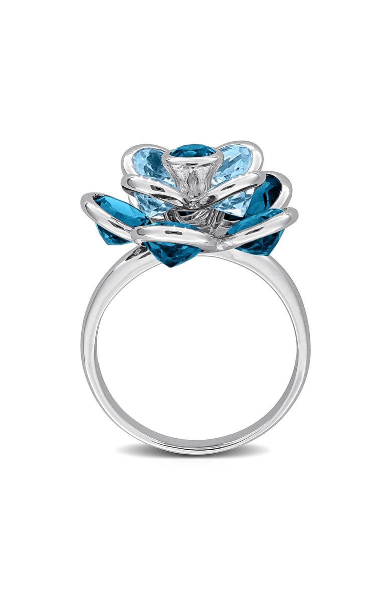 DELMAR London Blue Topaz Flower Ring, Alternate, color, Blue