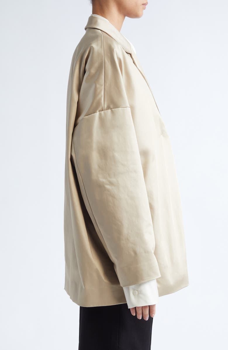 GIA STUDIOS Marisol Double Breasted Satin Jacket, Alternate, color, Beige