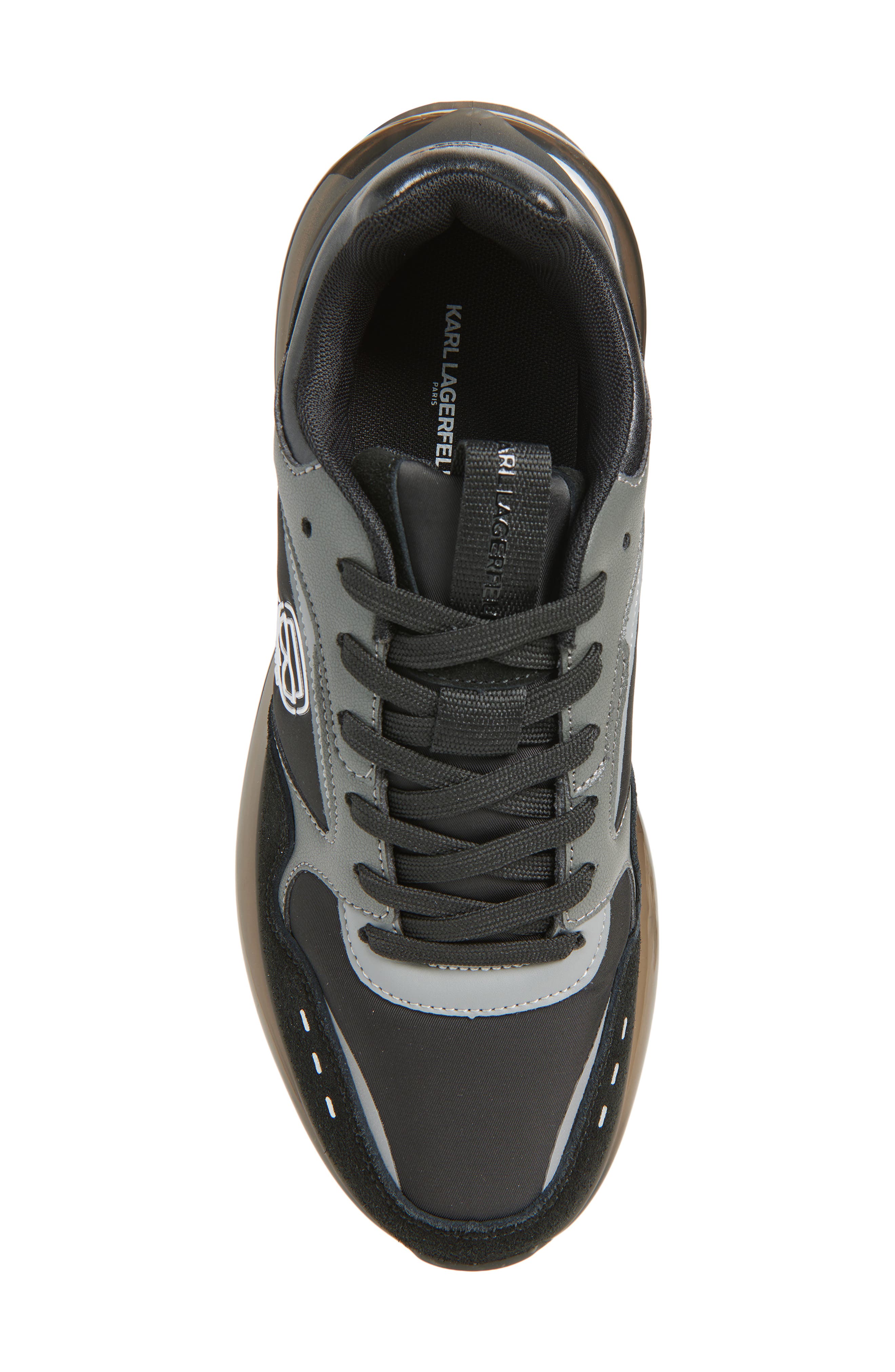 KARL LAGERFELD PARIS Athletic Karl Head Sneaker, Alternate, color, Black/ Grey