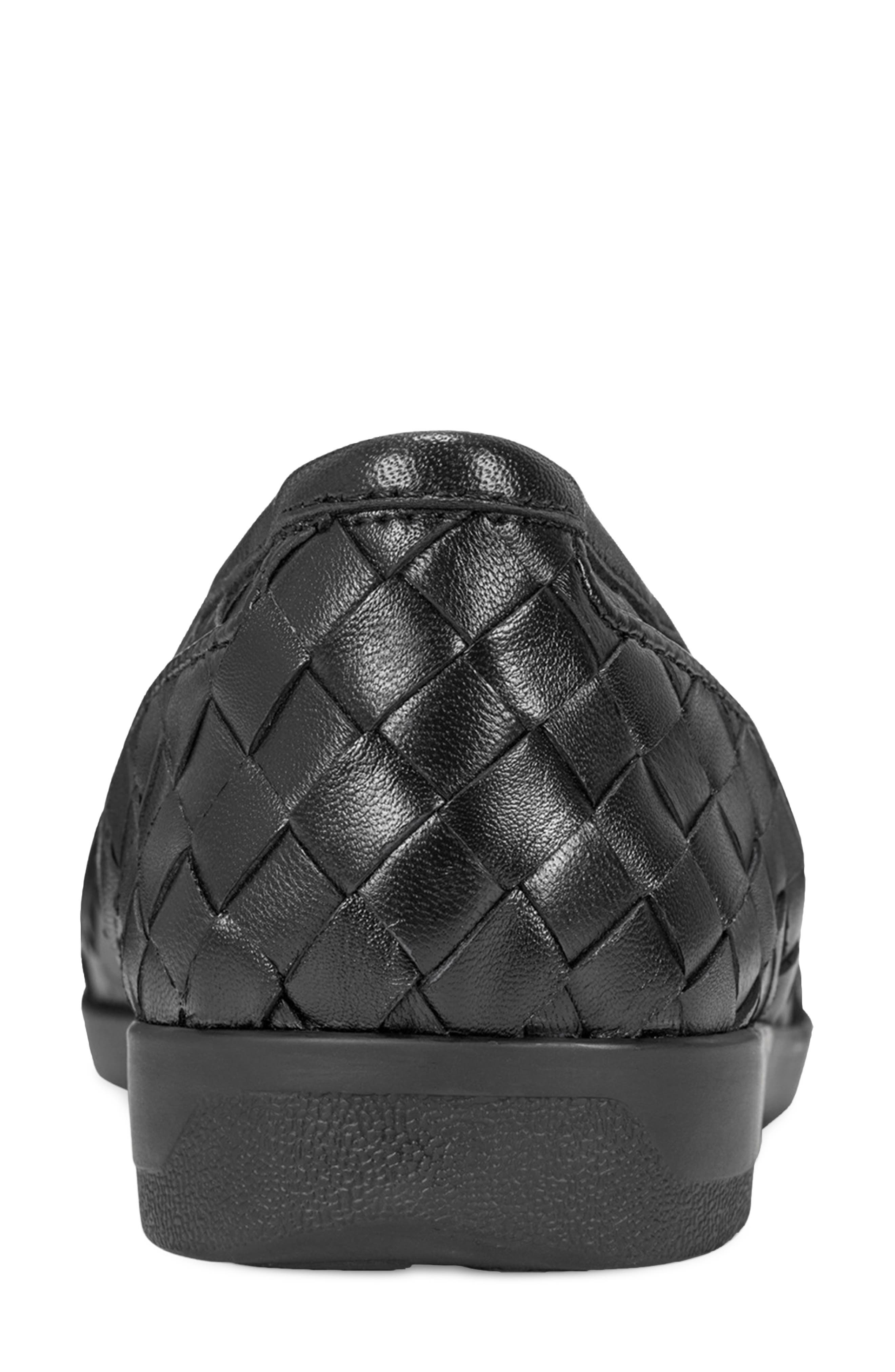 Easy Spirit Devit Woven Apron Toe Flat, Alternate, color, Black