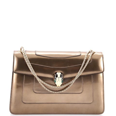 Serpenti Forever Shoulder Bag Metallic Leather Medium
