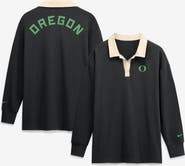 Nike Women's Nike Black Oregon Ducks Oversized Essential Dri-FIT Long Sleeve V-Neck Polo