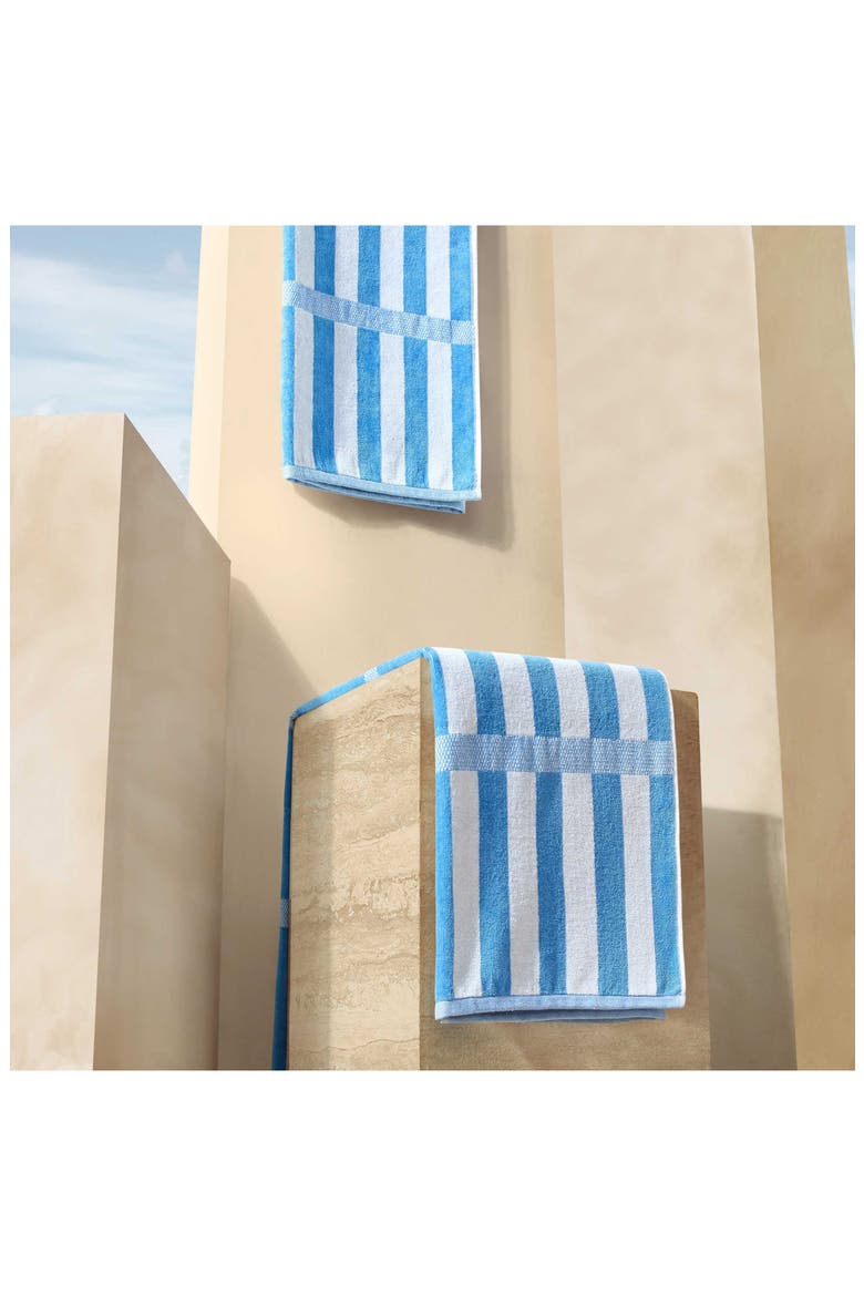 Mingled Check Beach Towel, Alternate, color, BLUE JASPER / WHITE