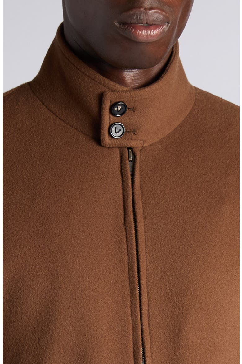 Brushed Wool & Cashmere Blouson Jacket, Alternate, color, 2201 SEPIA BROWN