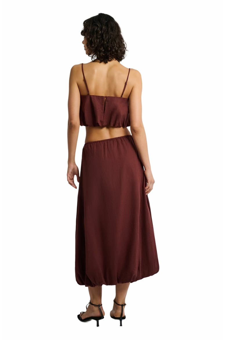 Air Linen Bubble Maxi Skirt, Alternate, color, RUM