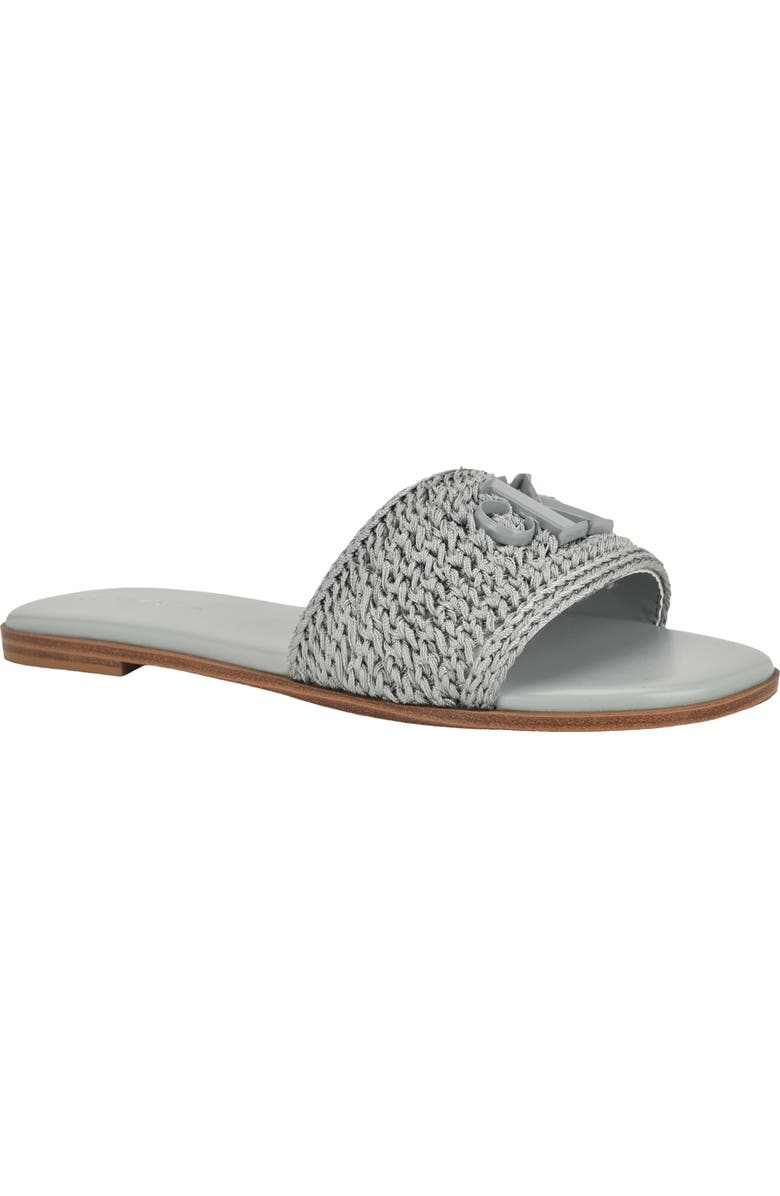 Calvin Klein Kamine Slide Sandal, Main, color, Light Blue Woven