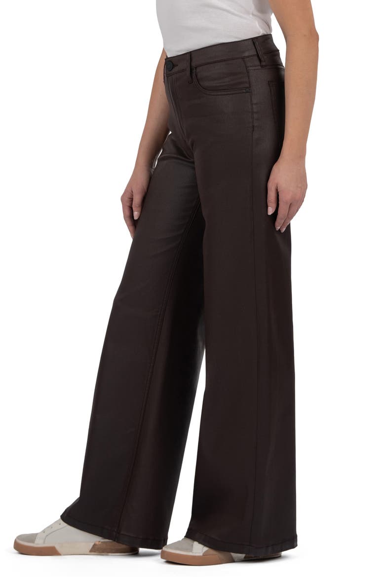 Jean Coated Wide Leg Pants, Alternate, color, CHOCOLATE