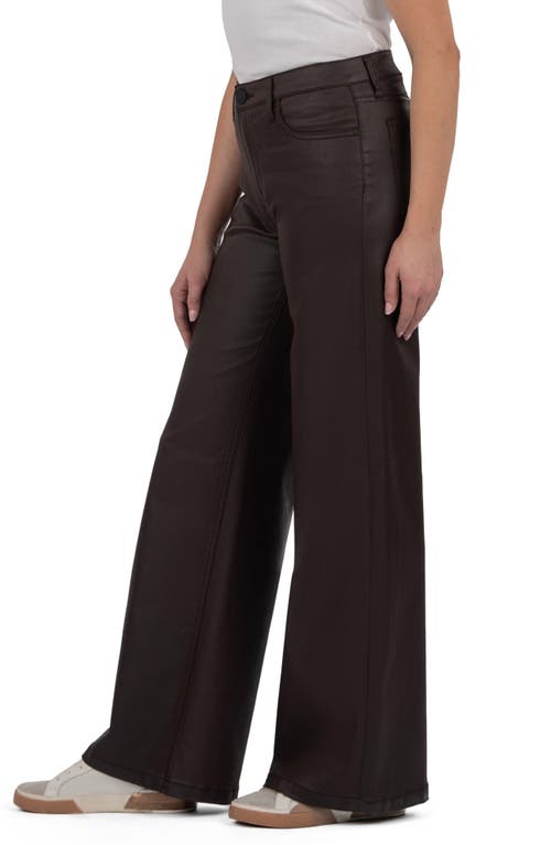 Kut From The Kloth Jean Coated Wide Leg Pants In Brown