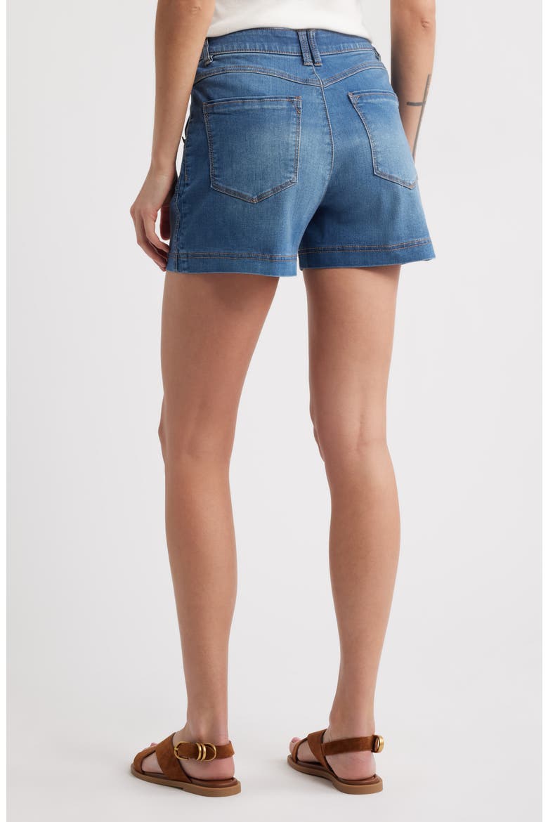 Skyrise Denim Sailor Shorts, Alternate, color, MID BLUE