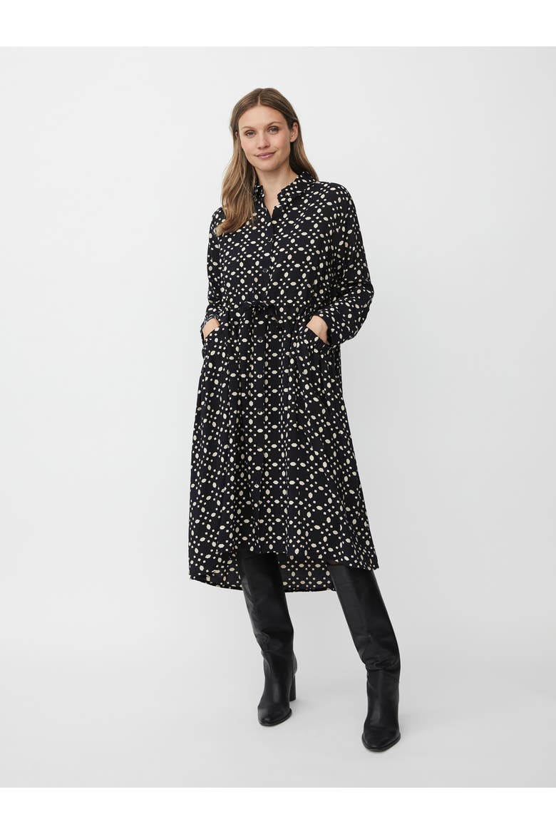 MaNovany Long Sleeve Shirt Midi Dress, Main, color, Black