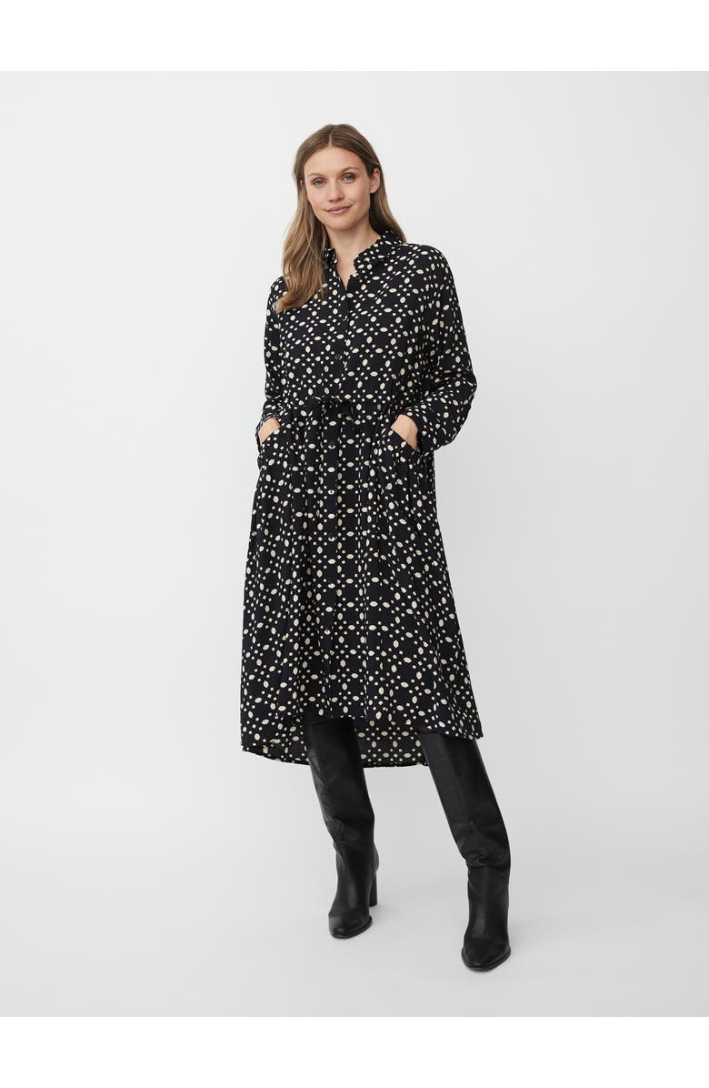 Masai Copenhagen MaNovany Long Sleeve Shirt Midi Dress, Main, color, Black