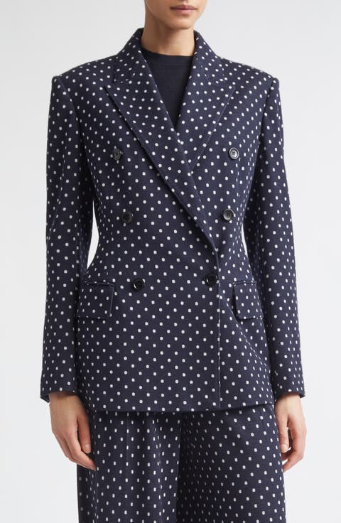Double Breasted Dot Jacquard Knit Jacket