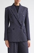 Max Mara Double Breasted Dot Jacquard Knit Jacket