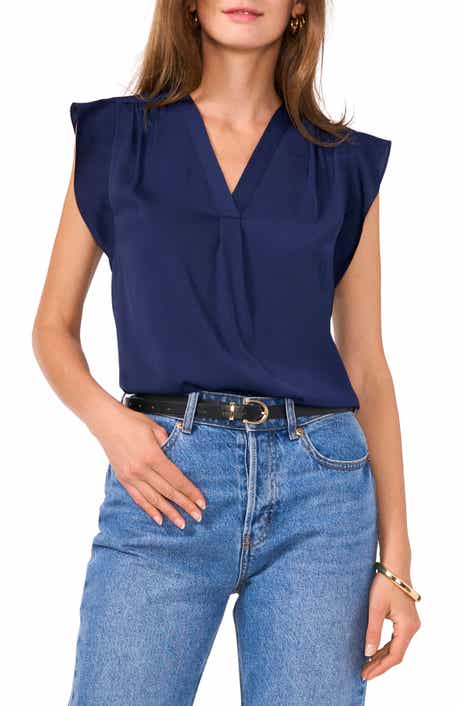 Ruffle Sleeve Satin Top