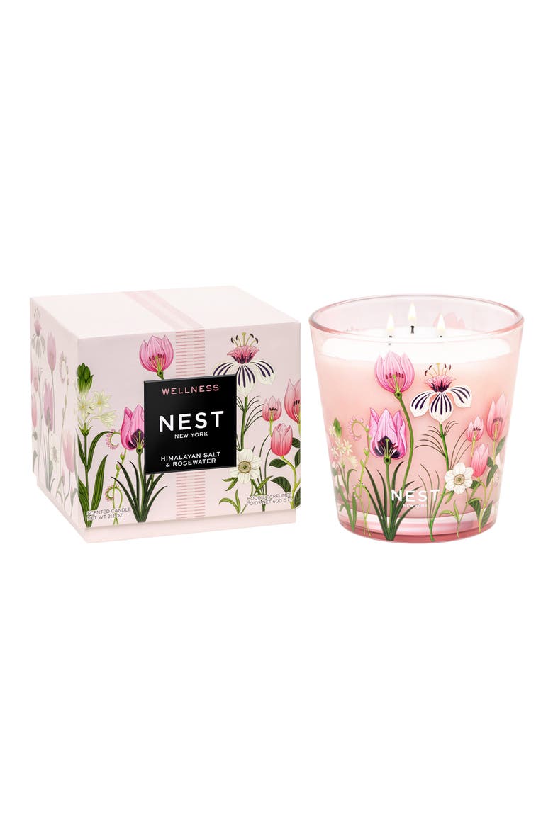 Himalayan Salt & Rosewater Scented Candle, Main, color, NO COLOR